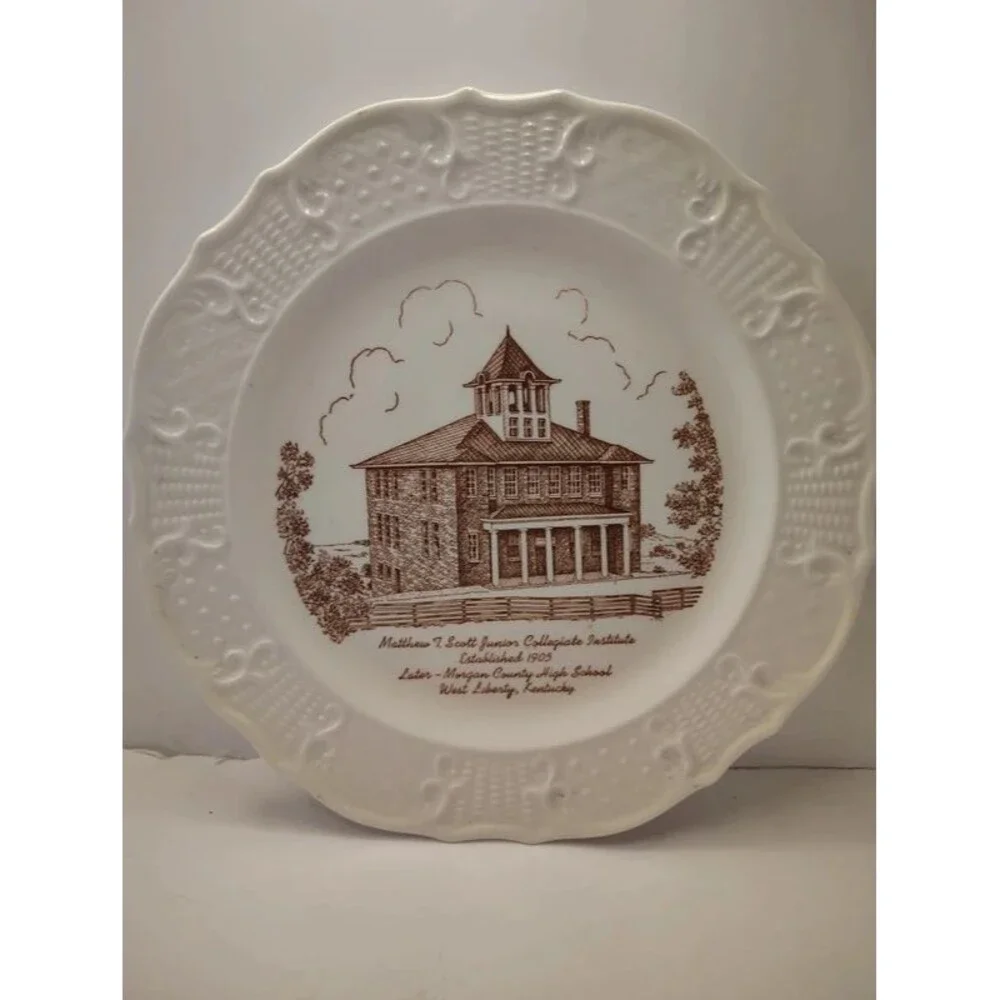 Edwards China & Glassware Co Collector Plate Matthew T Scott Institute Round